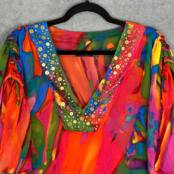 Natori Swim Coverup Womens Extra Small/Small Bengal Embellished Beachy Resort - Picture 2 of 13